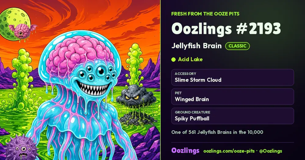 Oozlings #2193, a Classic Jellyfish Brain in Acid Lake