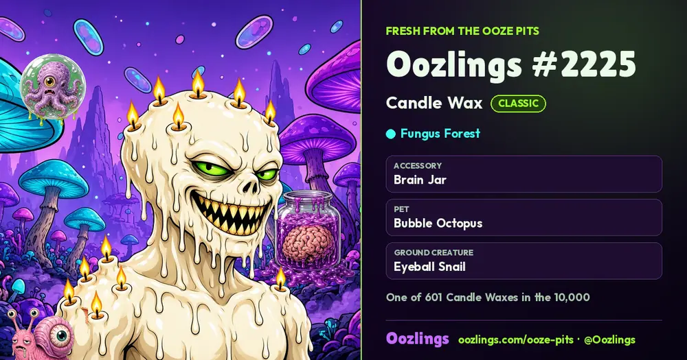 Oozlings #2225, a Classic Candle Wax in Fungus Forest