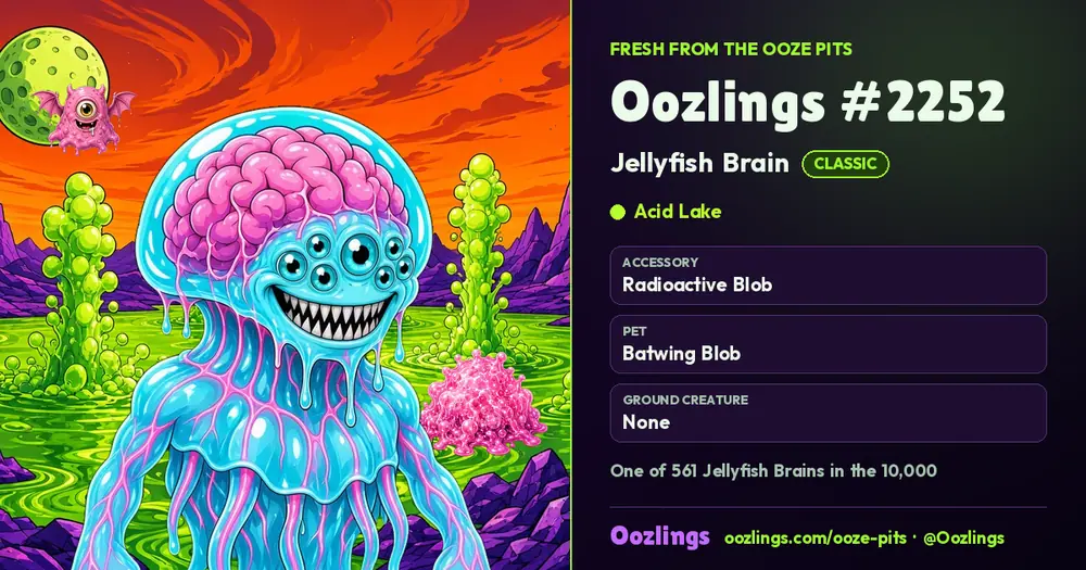 Oozlings #2252, a Classic Jellyfish Brain in Acid Lake