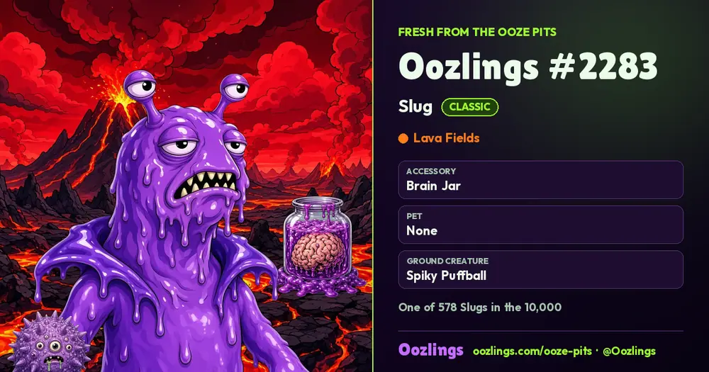 Oozlings #2283, a Classic Slug in Lava Fields