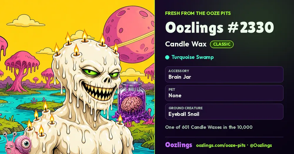 Oozlings #2330, a Classic Candle Wax in Turquoise Swamp