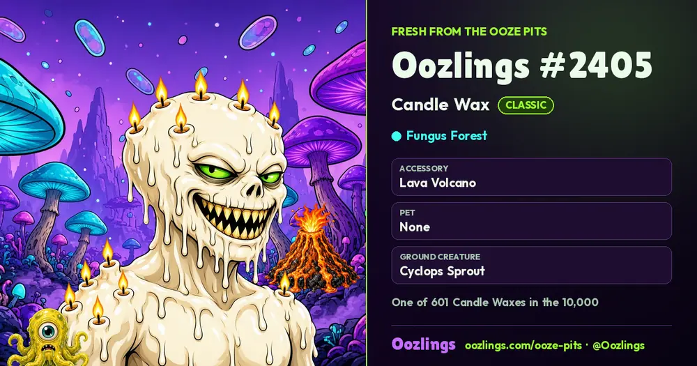 Oozlings #2405, a Classic Candle Wax in Fungus Forest