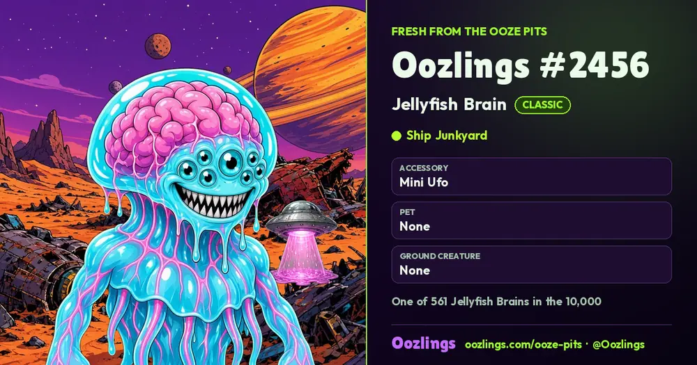 Oozlings #2456, a Classic Jellyfish Brain in Ship Junkyard