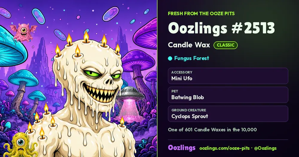 Oozlings #2513, a Classic Candle Wax in Fungus Forest