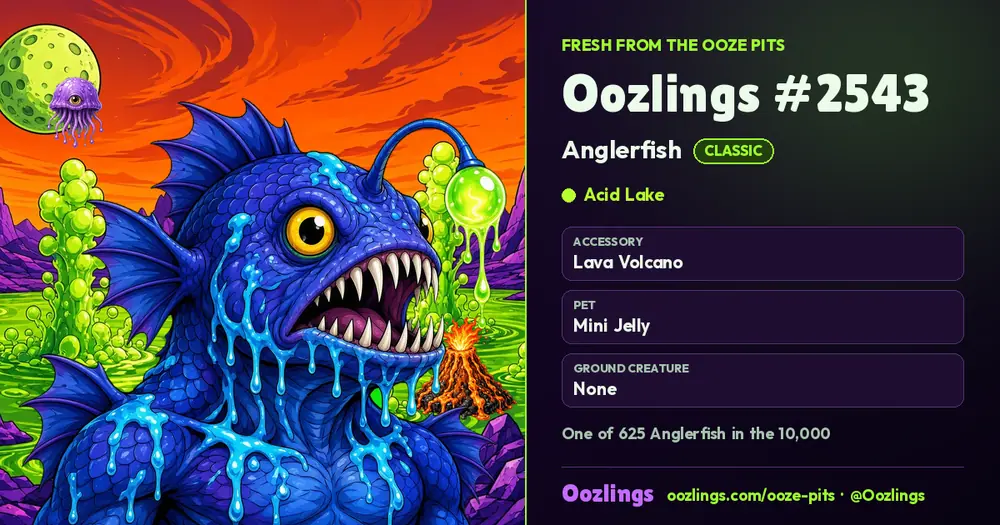 Oozlings #2543, a Classic Anglerfish in Acid Lake
