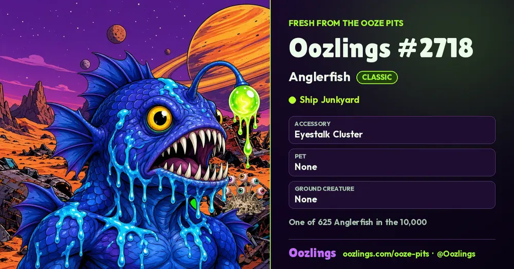 Oozlings #2718, a Classic Anglerfish in Ship Junkyard