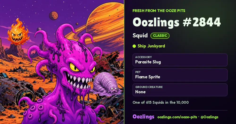 Oozlings #2844, a Classic Squid in Ship Junkyard