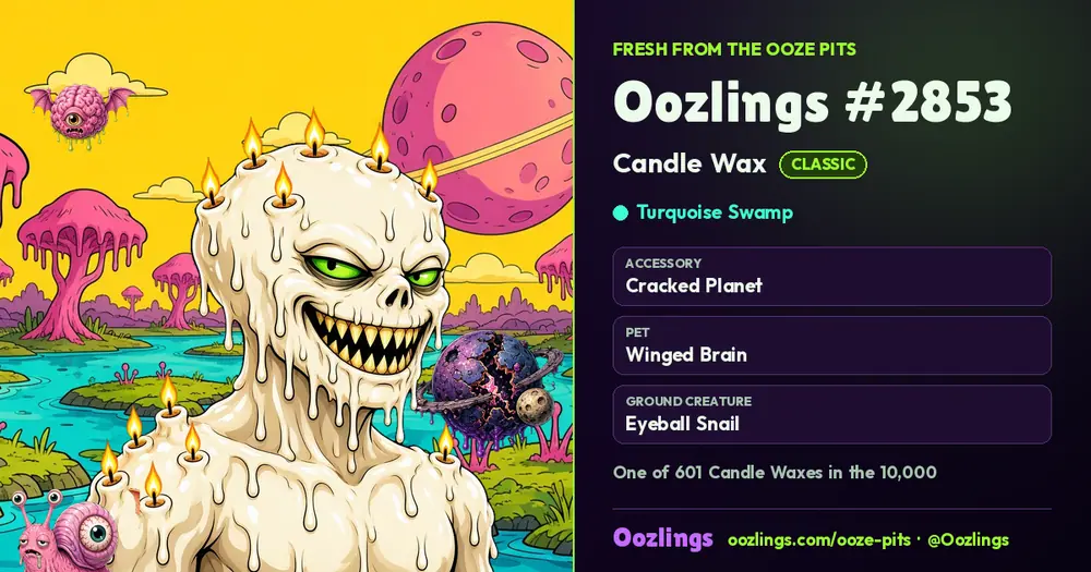 Oozlings #2853, a Classic Candle Wax in Turquoise Swamp