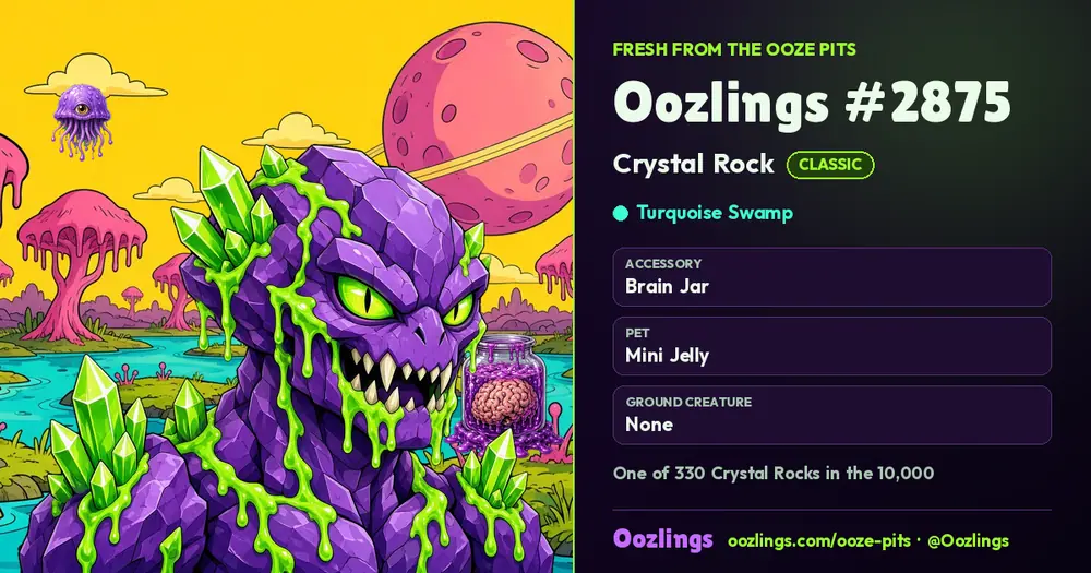 Oozlings #2875, a Classic Crystal Rock in Turquoise Swamp
