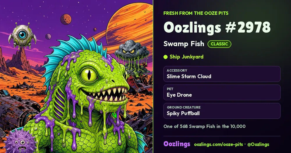 Oozlings #2978, a Classic Swamp Fish in Ship Junkyard