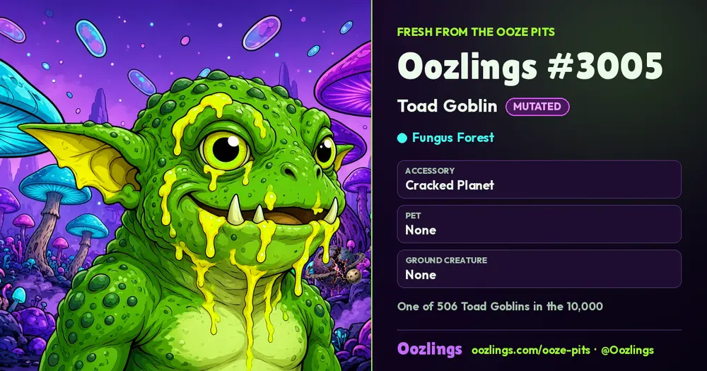 Oozlings #3005, a Mutated Toad Goblin in Fungus Forest