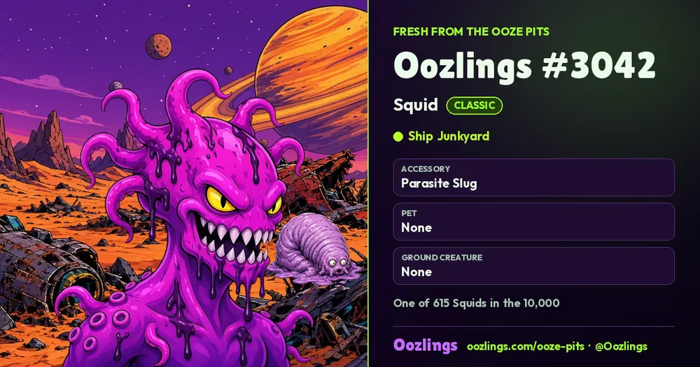 Oozlings #3042, a Classic Squid in Ship Junkyard