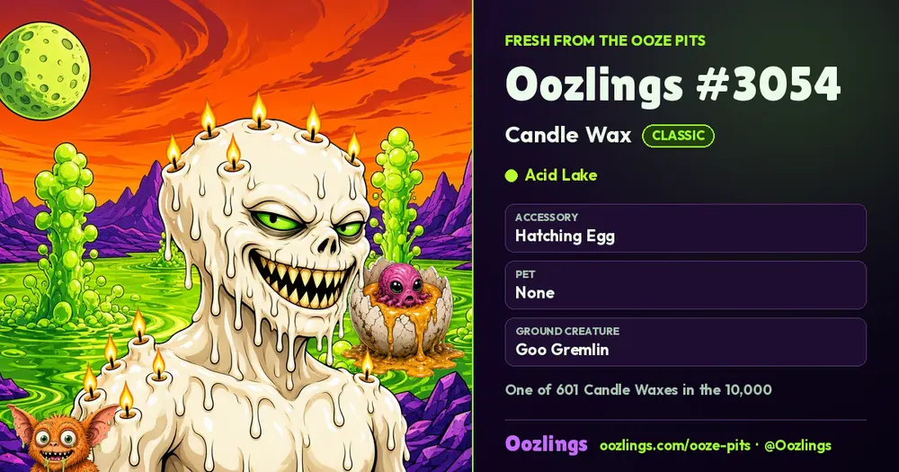 Oozlings #3054, a Classic Candle Wax in Acid Lake