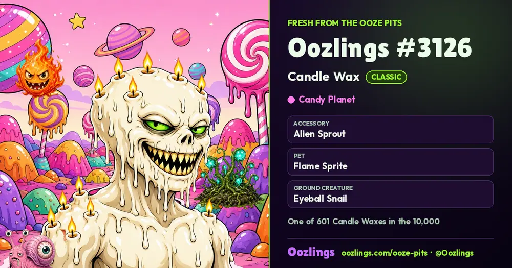 Oozlings #3126, a Classic Candle Wax in Candy Planet