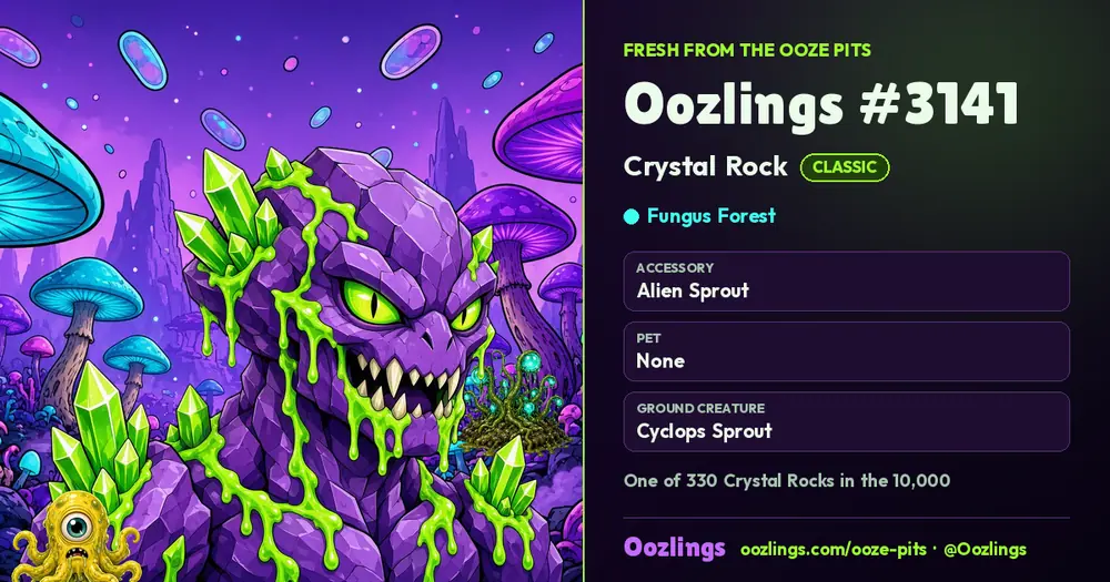 Oozlings #3141, a Classic Crystal Rock in Fungus Forest