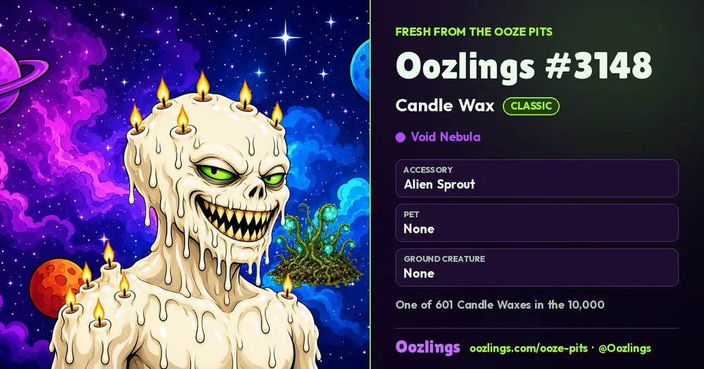 Oozlings #3148, a Classic Candle Wax in Void Nebula