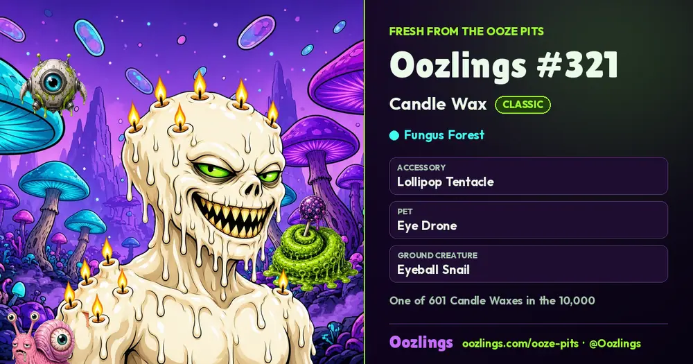 Oozlings #321, a Classic Candle Wax in Fungus Forest