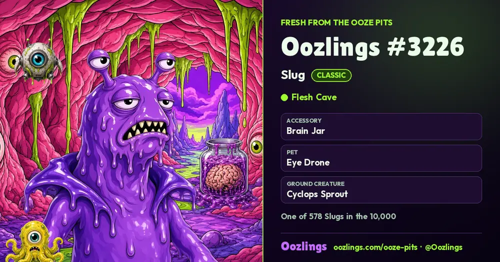 Oozlings #3226, a Classic Slug in Flesh Cave