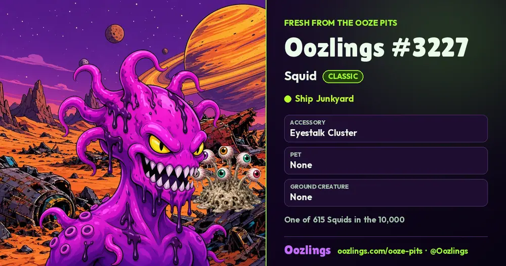 Oozlings #3227, a Classic Squid in Ship Junkyard