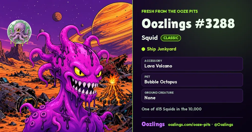 Oozlings #3288, a Classic Squid in Ship Junkyard