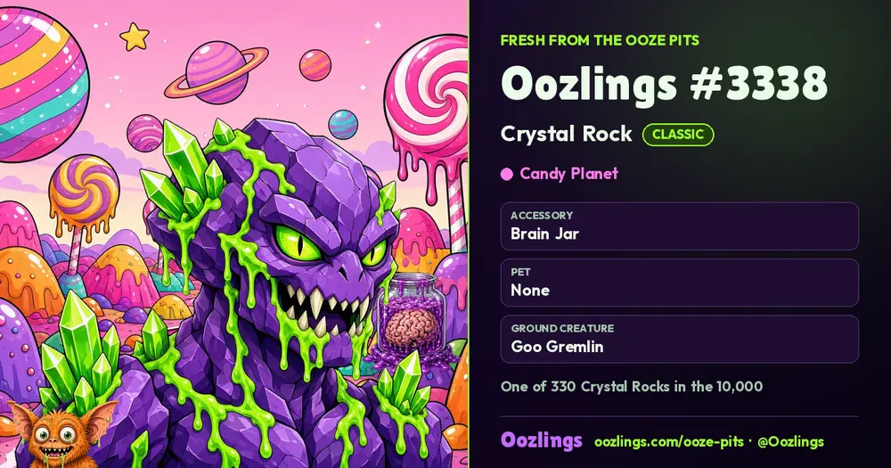 Oozlings #3338, a Classic Crystal Rock in Candy Planet