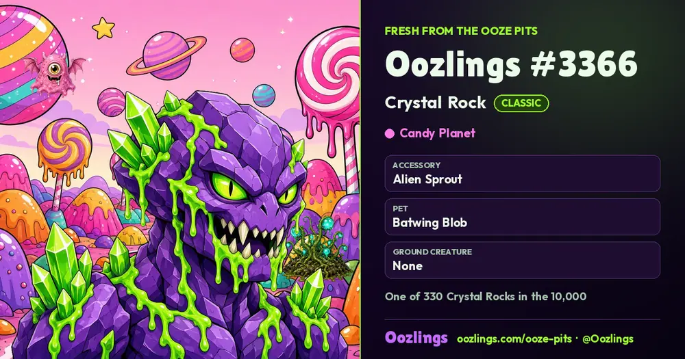 Oozlings #3366, a Classic Crystal Rock in Candy Planet