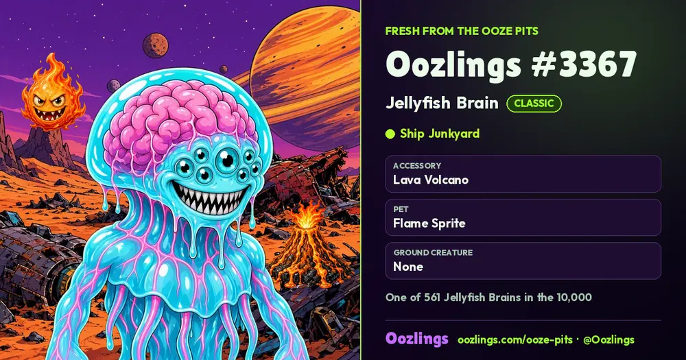 Oozlings #3367, a Classic Jellyfish Brain in Ship Junkyard