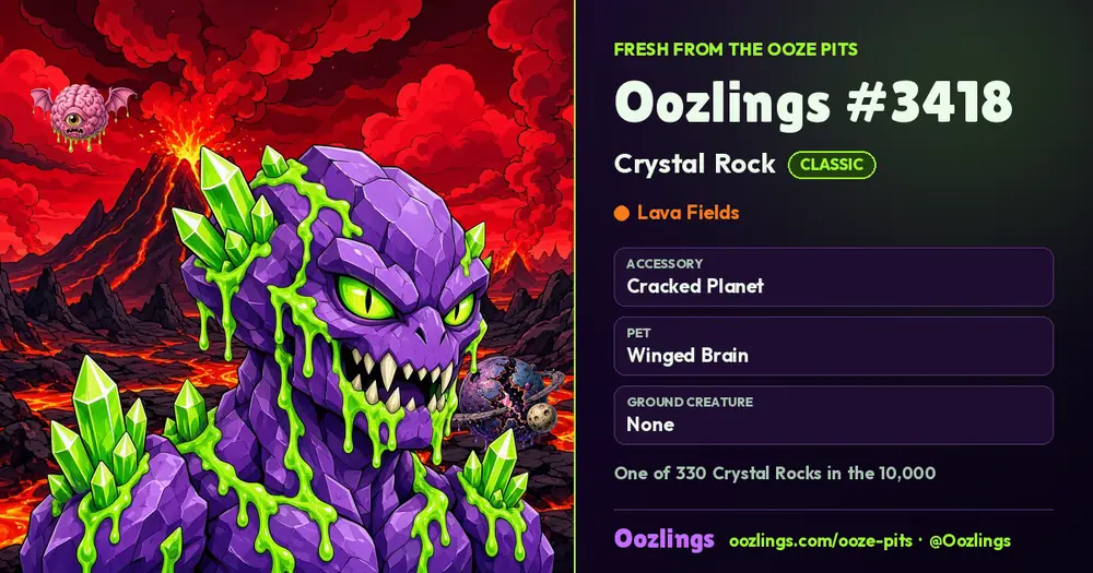 Oozlings #3418, a Classic Crystal Rock in Lava Fields
