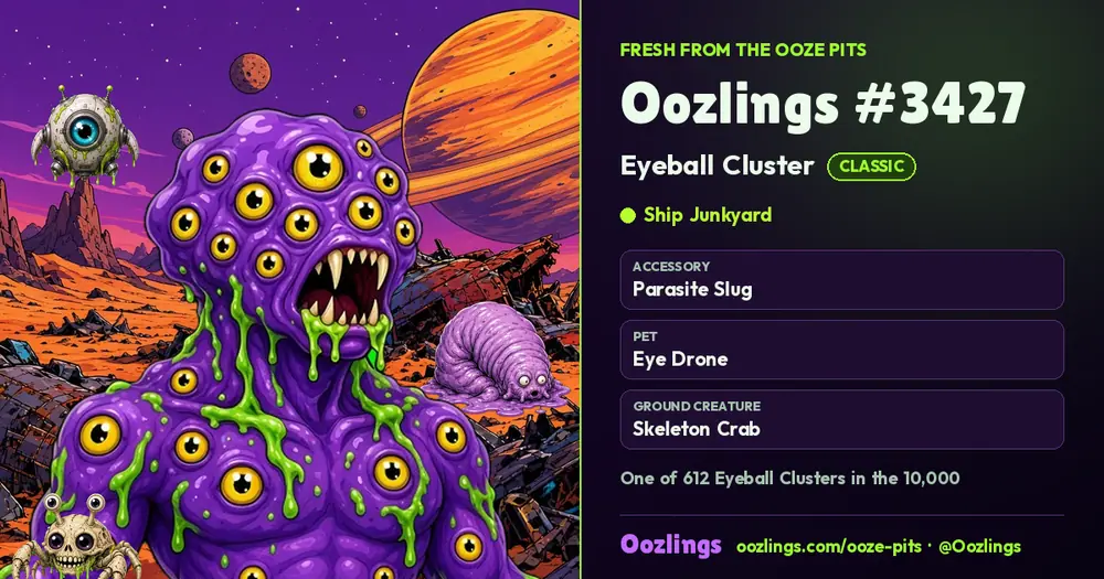 Oozlings #3427, a Classic Eyeball Cluster in Ship Junkyard