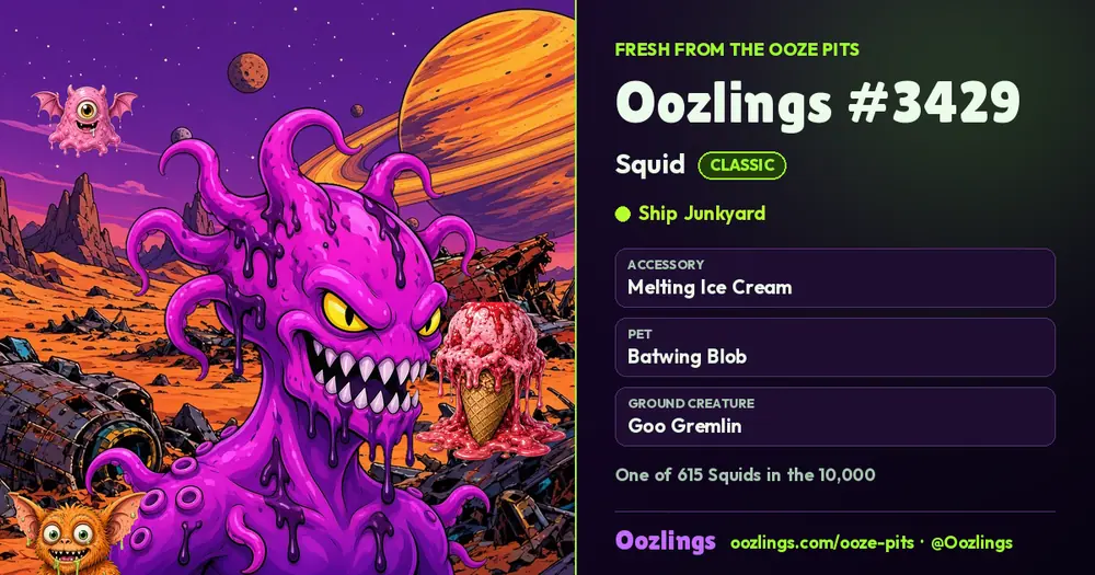 Oozlings #3429, a Classic Squid in Ship Junkyard