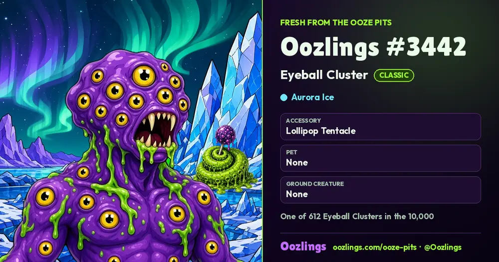 Oozlings #3442, a Classic Eyeball Cluster in Aurora Ice