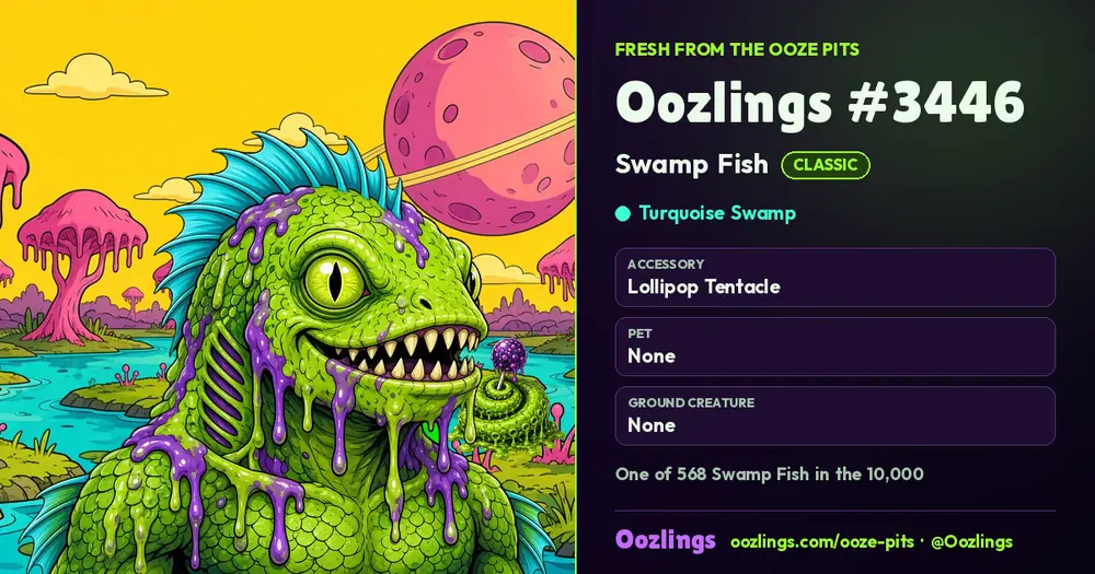 Oozlings #3446, a Classic Swamp Fish in Turquoise Swamp