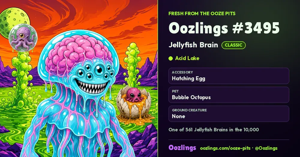 Oozlings #3495, a Classic Jellyfish Brain in Acid Lake