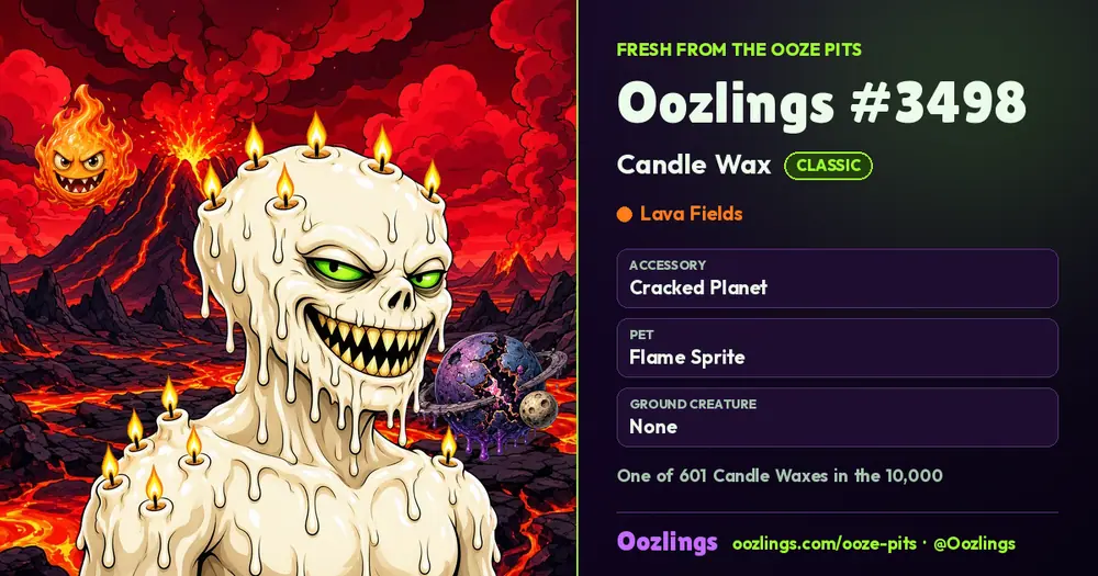Oozlings #3498, a Classic Candle Wax in Lava Fields