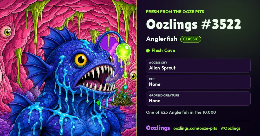 Oozlings #3522, a Classic Anglerfish in Flesh Cave