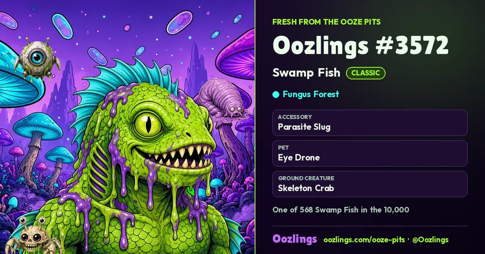 Oozlings #3572, a Classic Swamp Fish in Fungus Forest