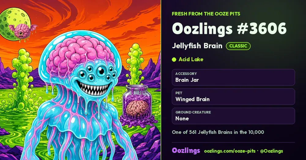 Oozlings #3606, a Classic Jellyfish Brain in Acid Lake