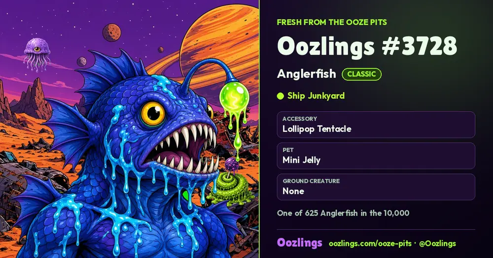 Oozlings #3728, a Classic Anglerfish in Ship Junkyard