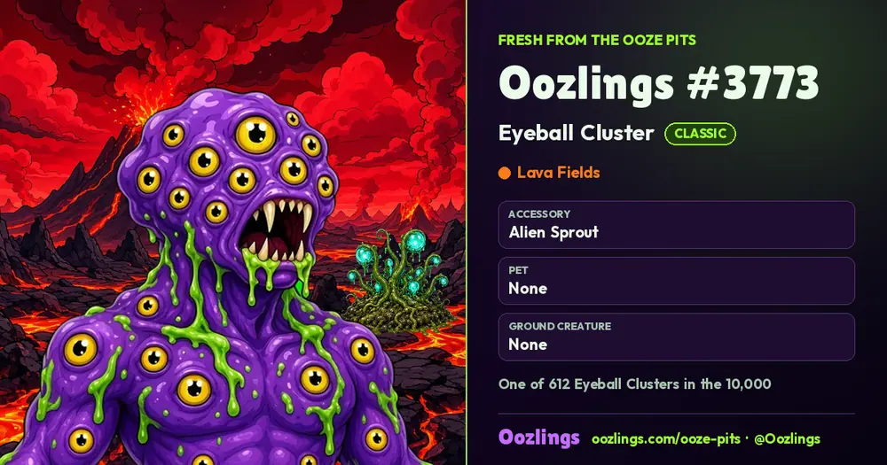 Oozlings #3773, a Classic Eyeball Cluster in Lava Fields
