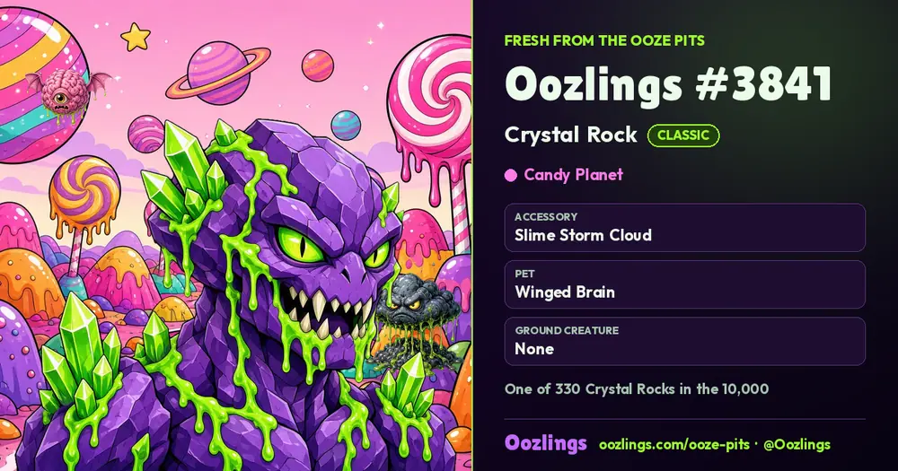 Oozlings #3841, a Classic Crystal Rock in Candy Planet