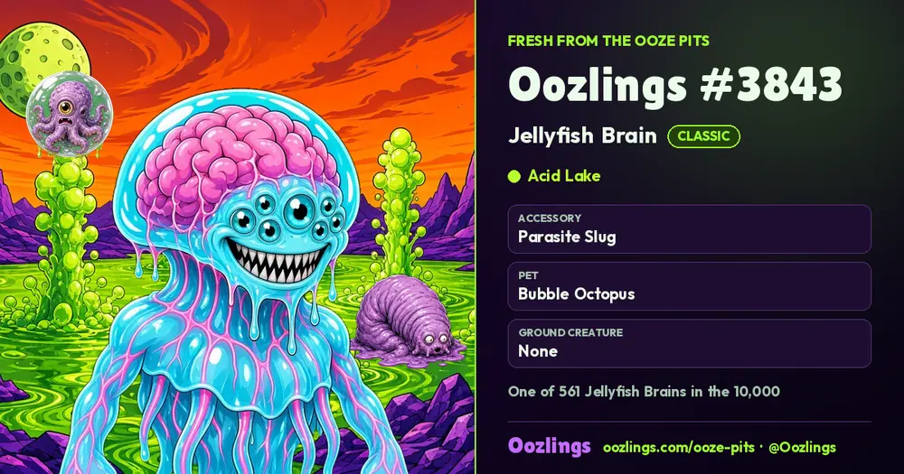 Oozlings #3843, a Classic Jellyfish Brain in Acid Lake