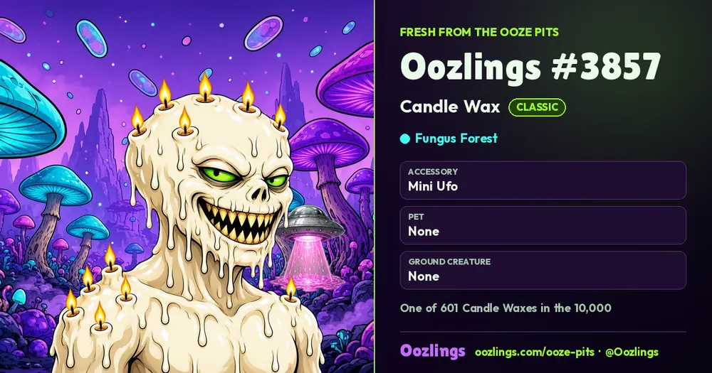 Oozlings #3857, a Classic Candle Wax in Fungus Forest