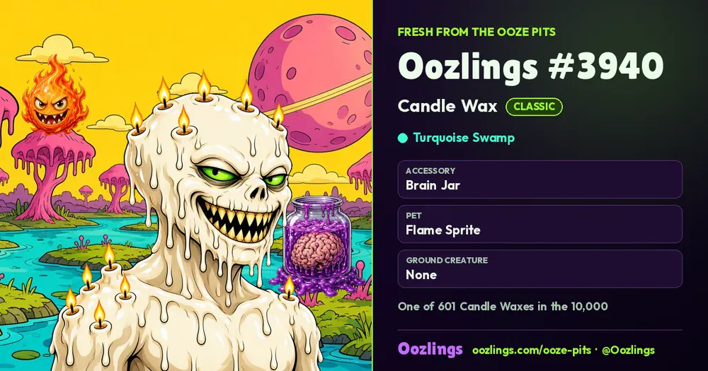 Oozlings #3940, a Classic Candle Wax in Turquoise Swamp