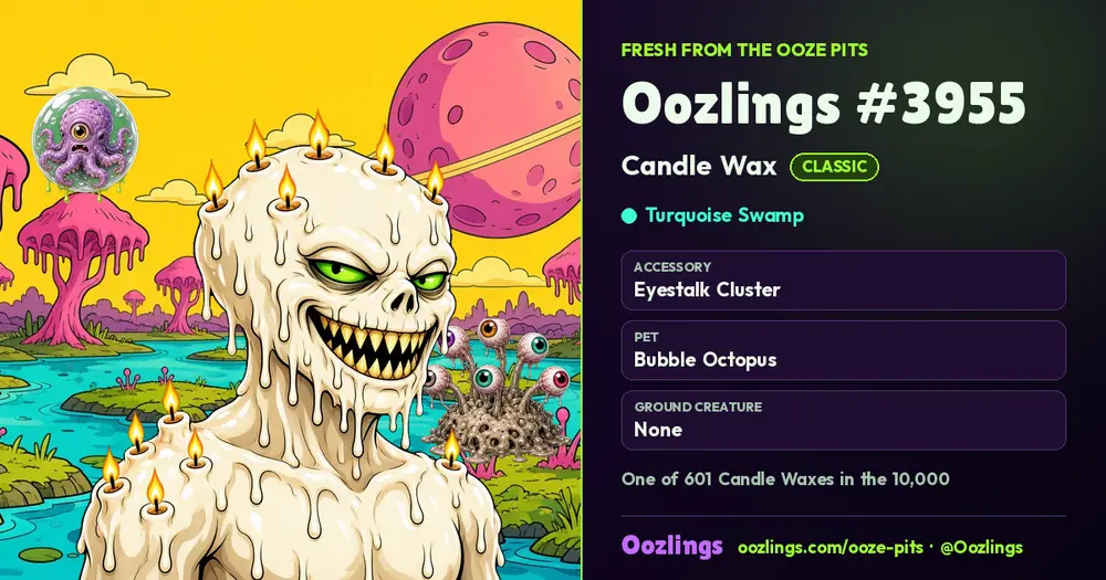 Oozlings #3955, a Classic Candle Wax in Turquoise Swamp