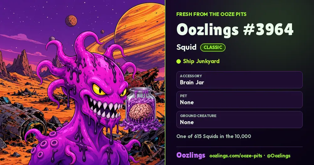 Oozlings #3964, a Classic Squid in Ship Junkyard