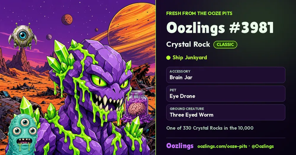 Oozlings #3981, a Classic Crystal Rock in Ship Junkyard