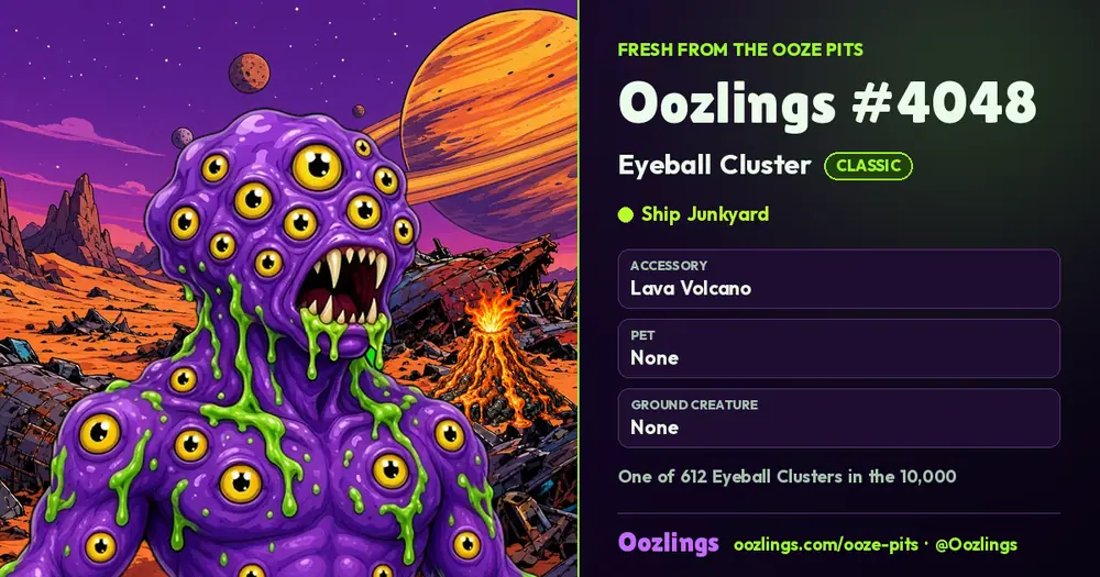 Oozlings #4048, a Classic Eyeball Cluster in Ship Junkyard
