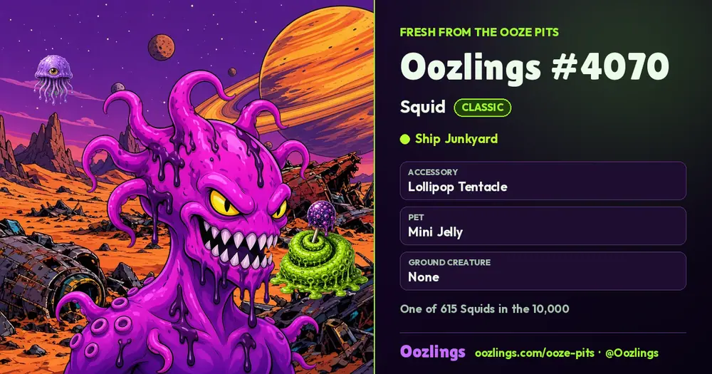 Oozlings #4070, a Classic Squid in Ship Junkyard