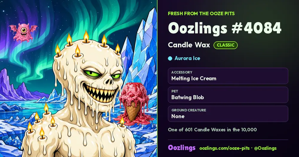 Oozlings #4084, a Classic Candle Wax in Aurora Ice