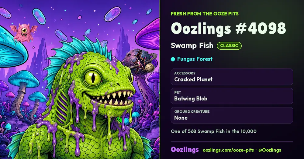 Oozlings #4098, a Classic Swamp Fish in Fungus Forest